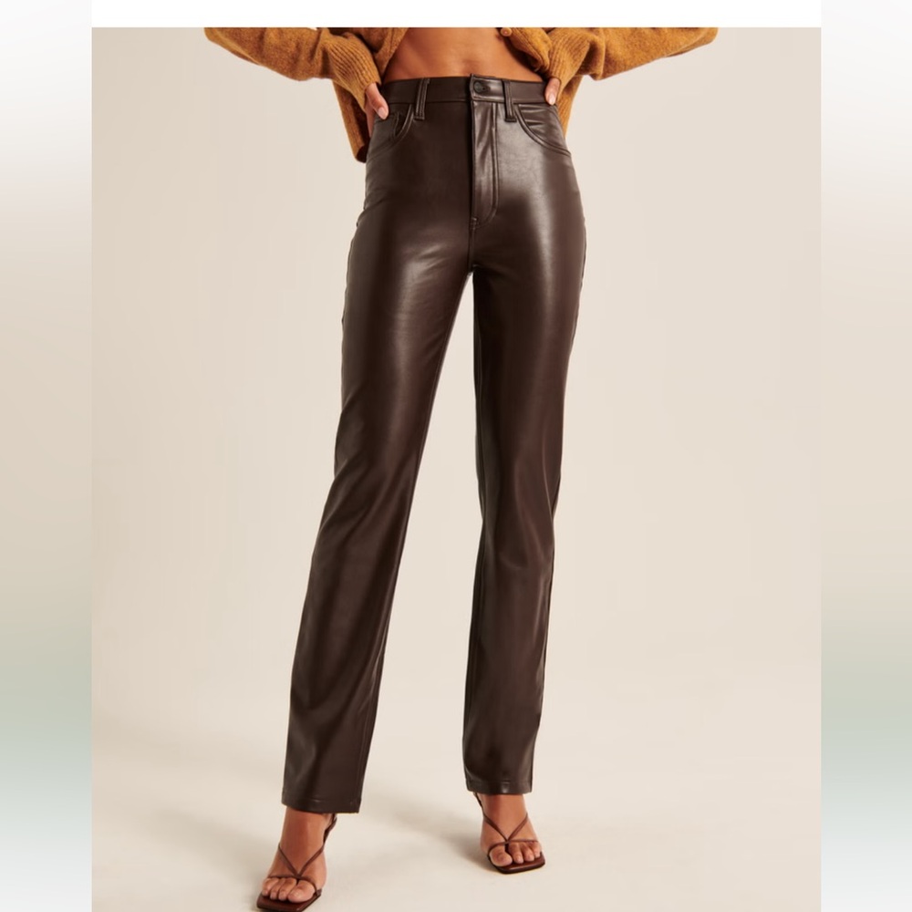 ABERCROMBIE NWT Brown Vegan Leather Pants